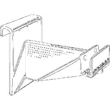 SUPPORT POUR TRINGLE 4" POUR TUBE RECTANGULAIRE 0,5" X 1,5’’ - NOIR