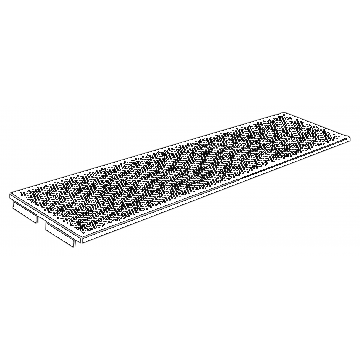 TABLETTE INTÉRIEURE EN MÉTAL PERFORÉ 14½" X 43" - NOIR