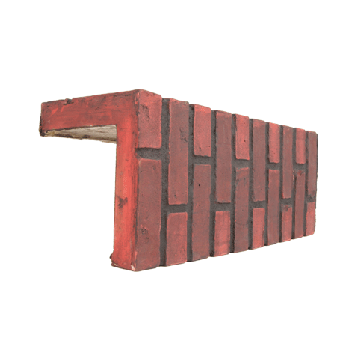 Coin en brique avec coulis sombre