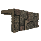 Coin en mur de pierre gris