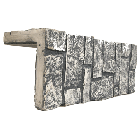 Coin en mur de pierre gris pâle